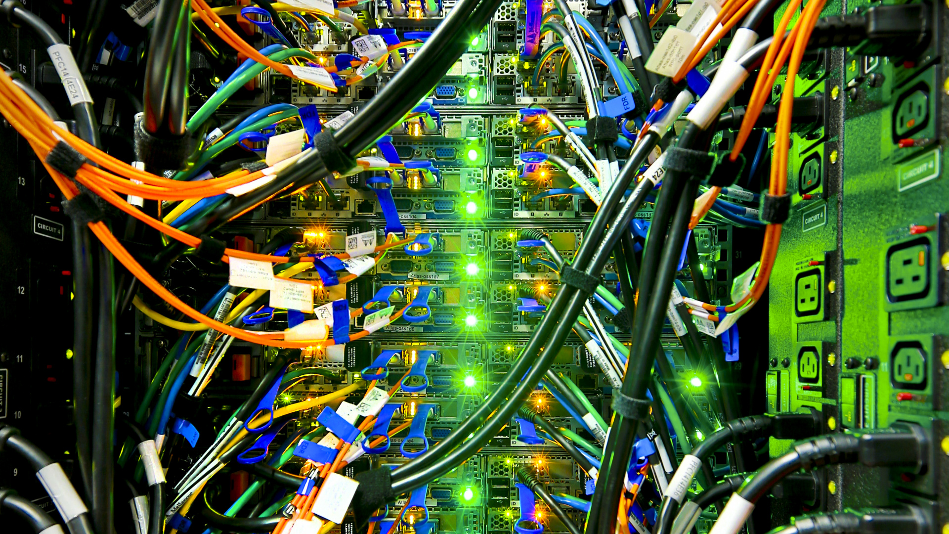Server connection. Провода. Компьютерные технологии. Много проводов в ПК. Красивые провода.