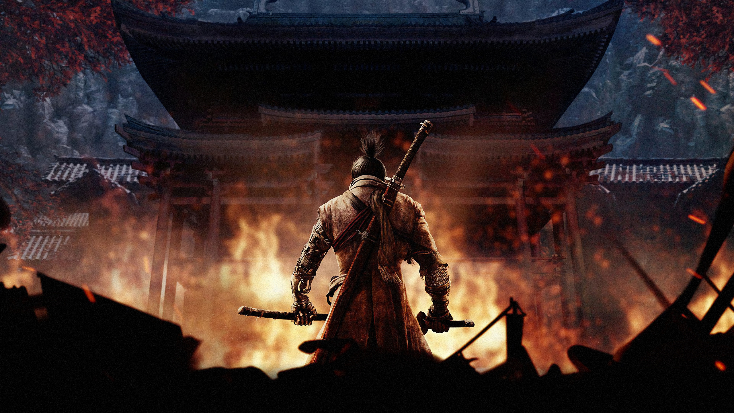 Обои Sekiro: Shadows Die Twice, компьютерная игра, игры, темнота,  приключенческая игра WQHD, QHD, 16:9 бесплатно, заставка 2560x1440 -  скачать картинки и фото