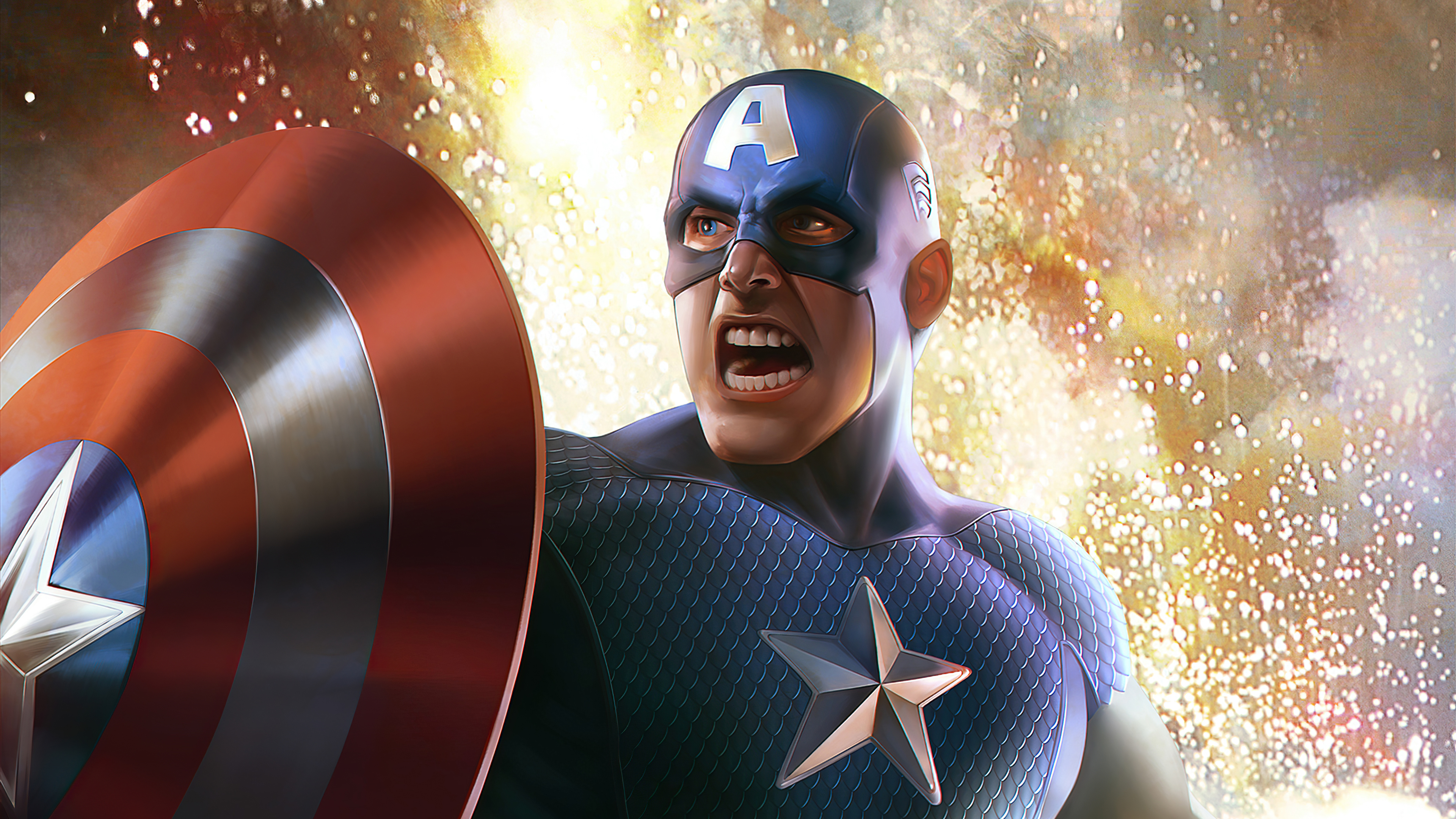 Обои Капитан Америка, арт, супергерой, цифровое искусство, произведение искусства 4K Ultra HD бесплатно, заставка 3840x2160 - скачать картинки и фото