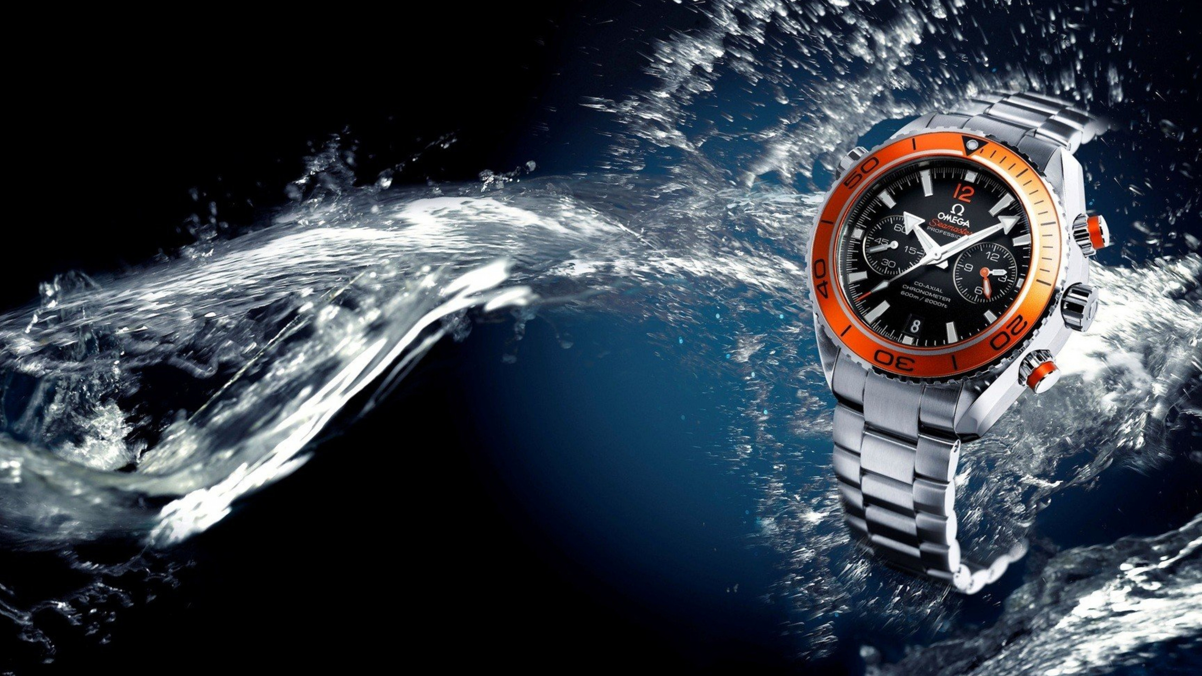 Фон наручные часы. Обои часы Омега симастер. Часы в воде. Швейцарские часы вода. Обои на рабочий стол часы.