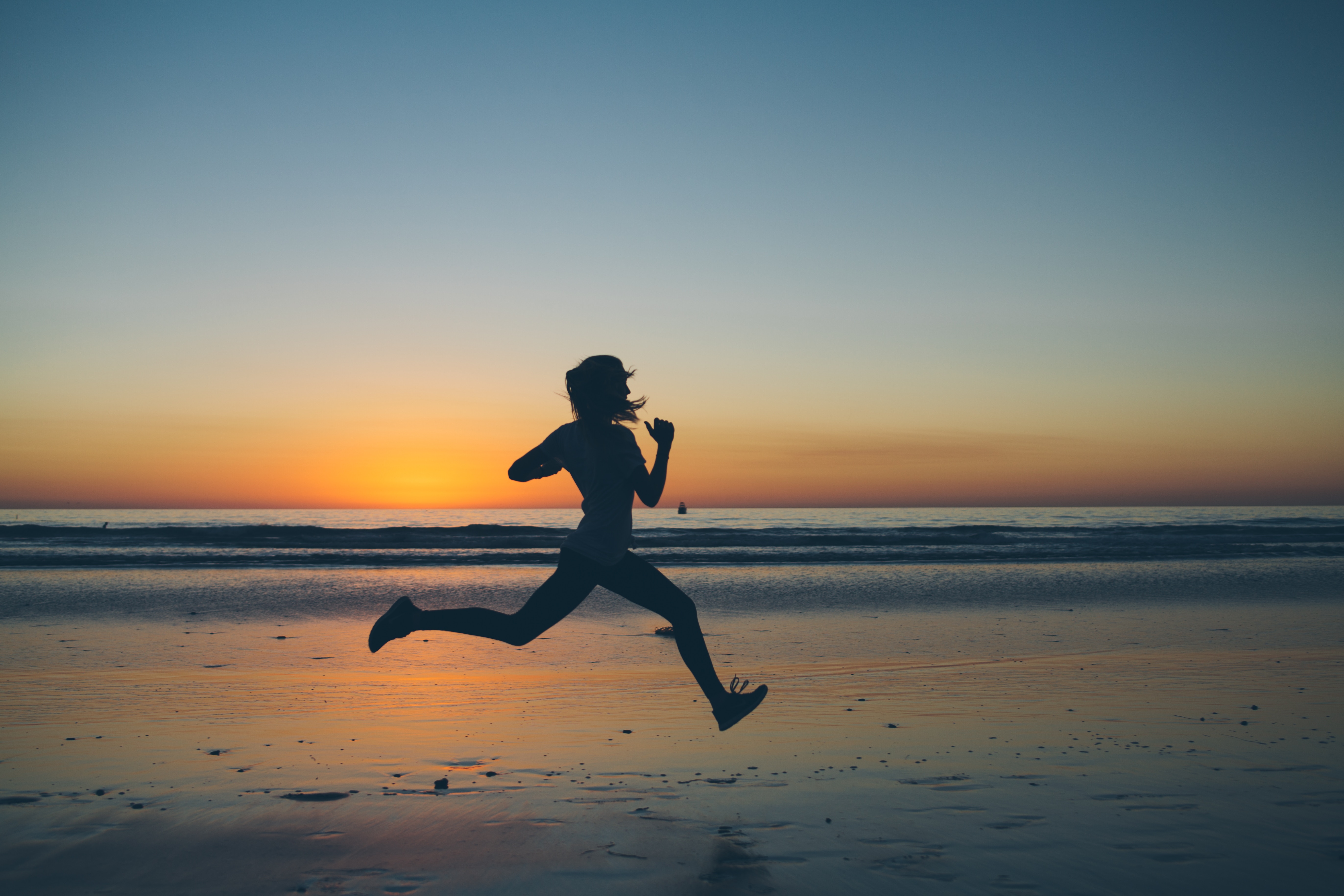 The people Running on the Beach