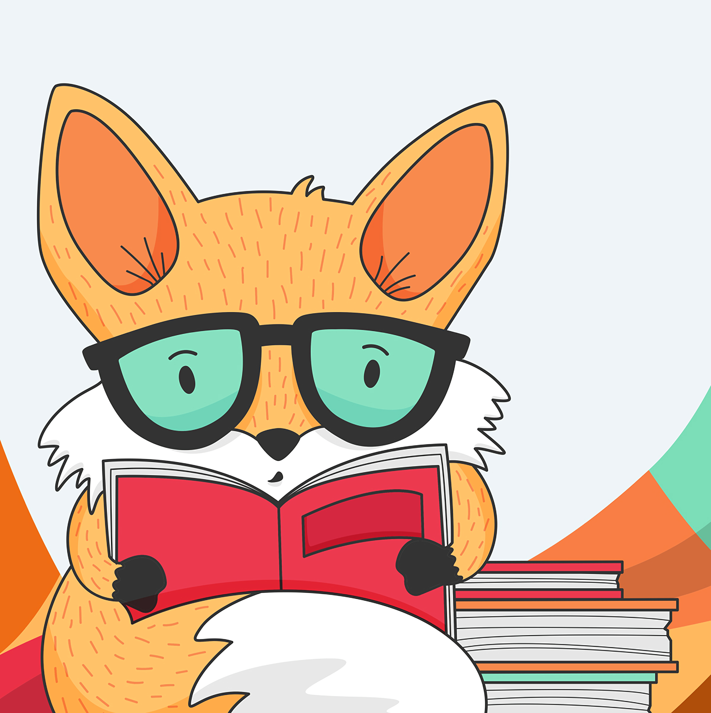 Reading fox. Умная лиса. Книги про Лис. Кот в очках. Книга про Лисенка.
