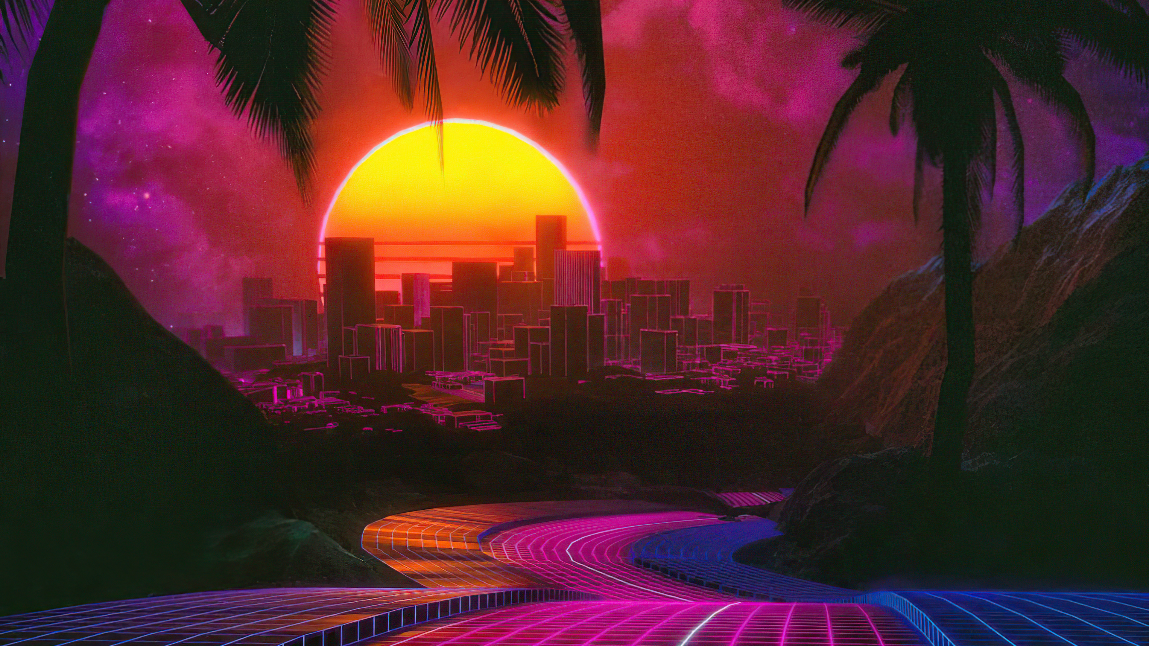 Synthwave картинки на рабочий стол