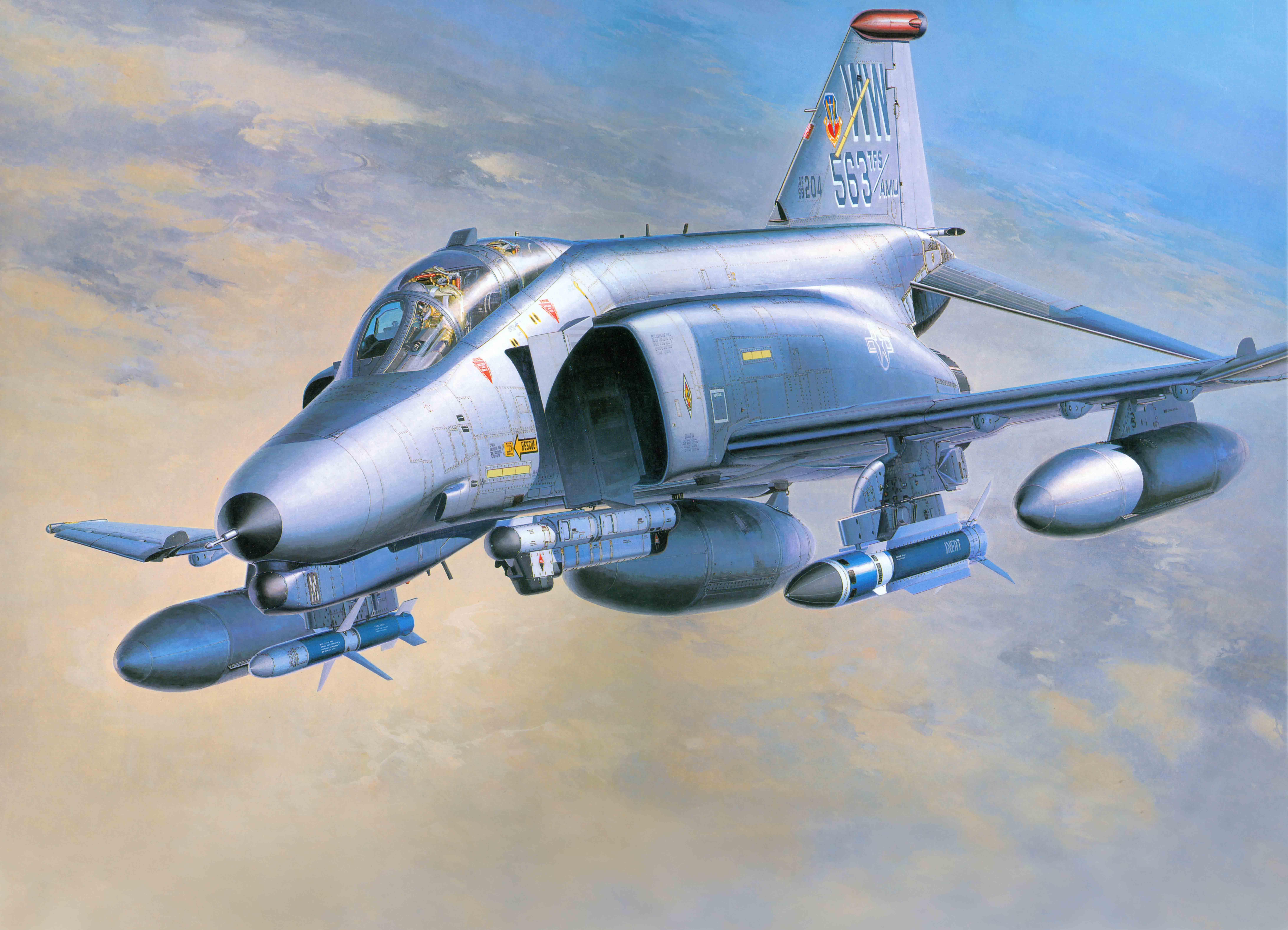 Обои McDonnell Douglas F-4 Phantom II, Дикий Хорек, корпорация хасегава, са...