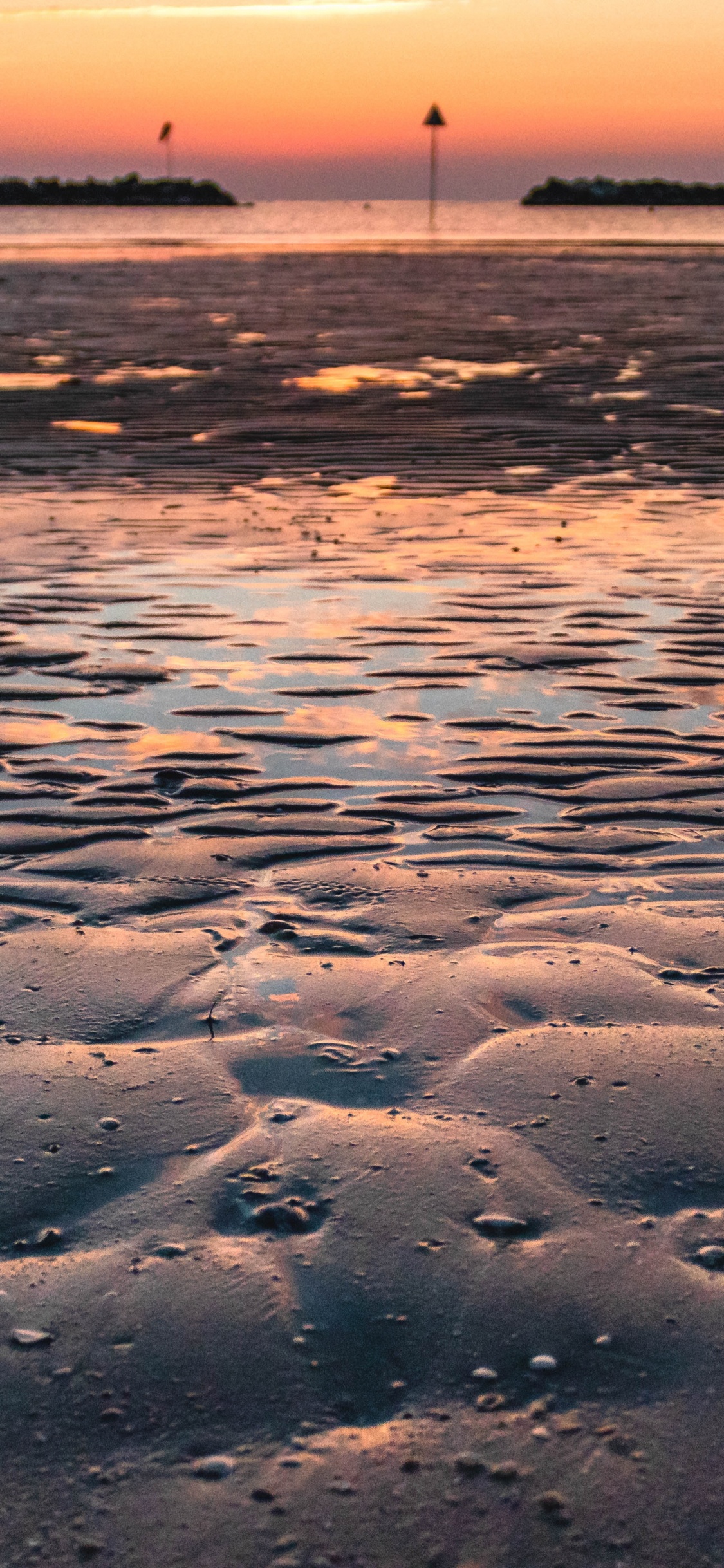 Обои пляж, горизонт, вода, море, песок в разрешении 1125x2436