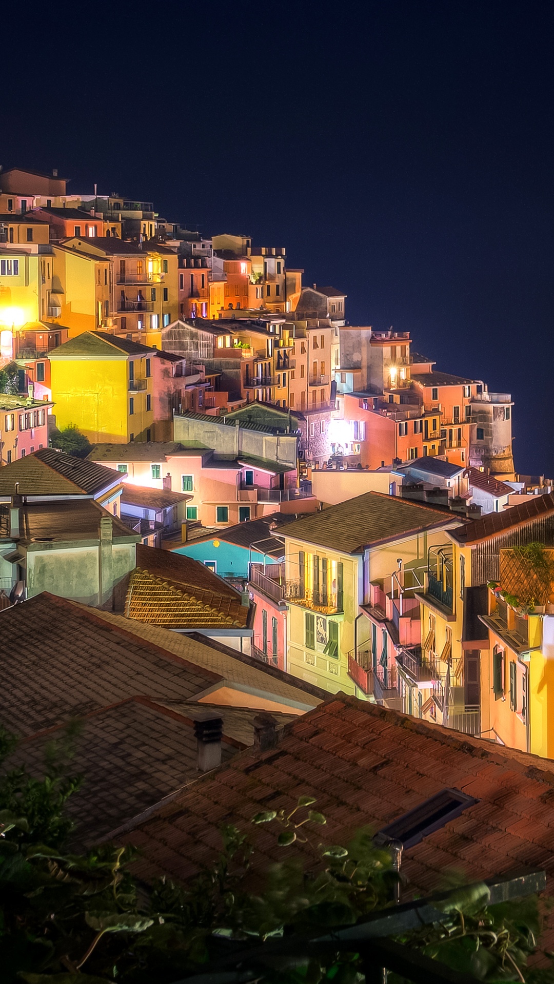 Обои ночь, городок, соседство, город, жилой район в разрешении 1080x1920