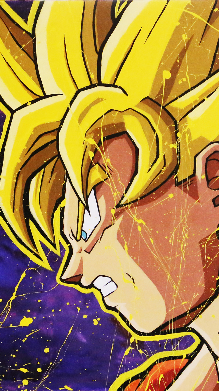 Обои вегета, гоку, Жемчуг дракона, мультфильм, желтый в разрешении 750x1334