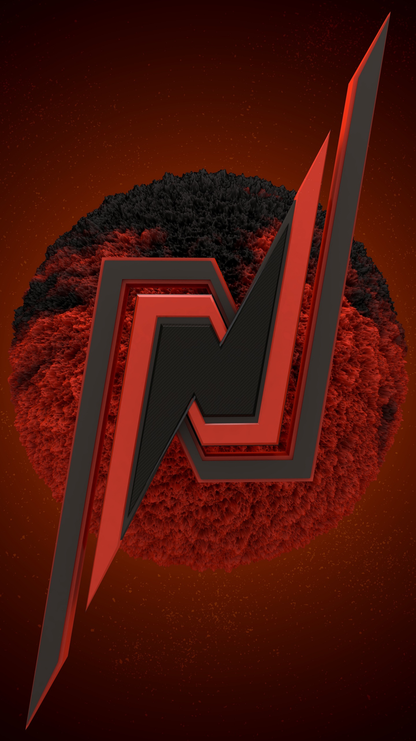 Обои красный цвет, графика, темнота, карманные компьютеры в разрешении 1440x2560