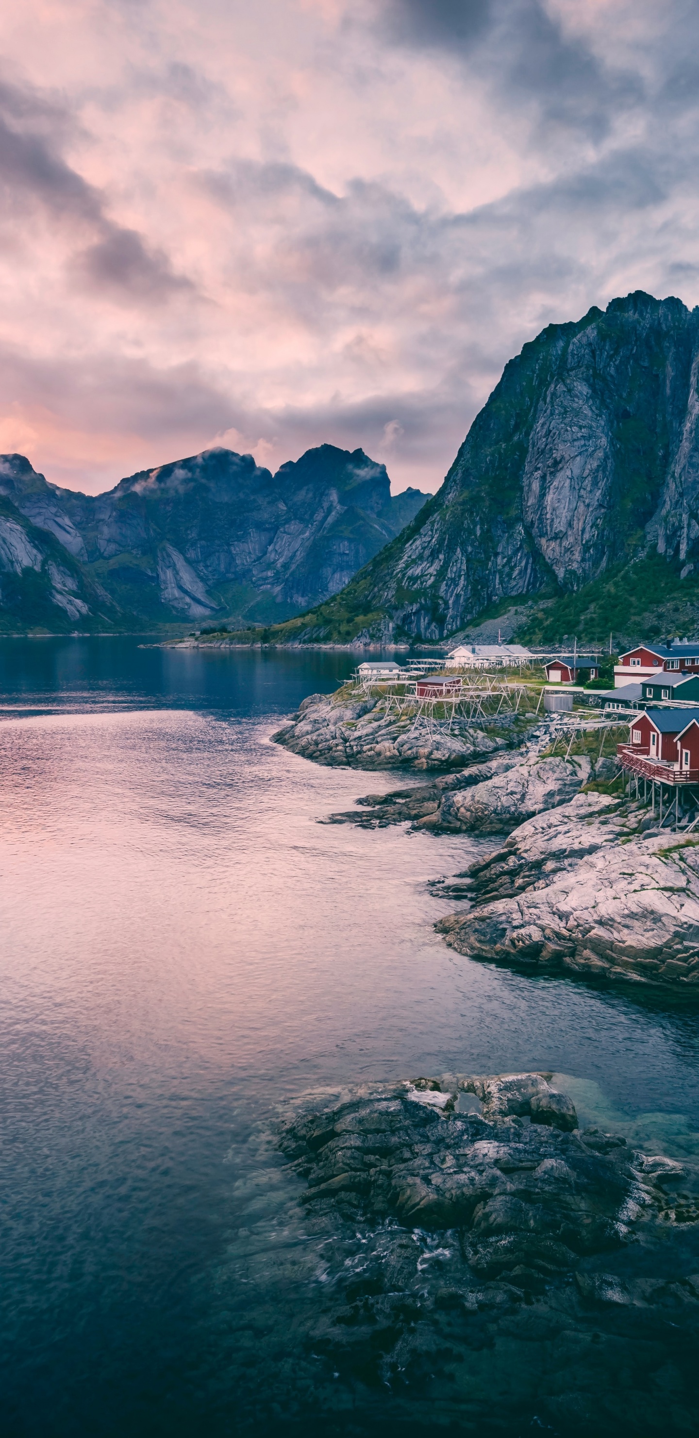 Обои Норвегия природа, фьорд, Лофотен, природа, путешествие в разрешении 1440x2960