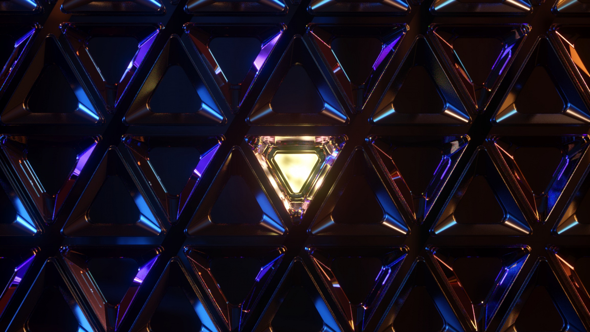 Обои треугольник, симметрия, узор, синий, синий кобальт в разрешении 1920x1080