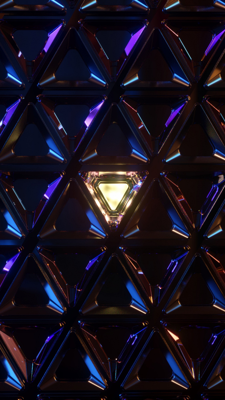 Обои треугольник, симметрия, узор, синий, синий кобальт в разрешении 750x1334