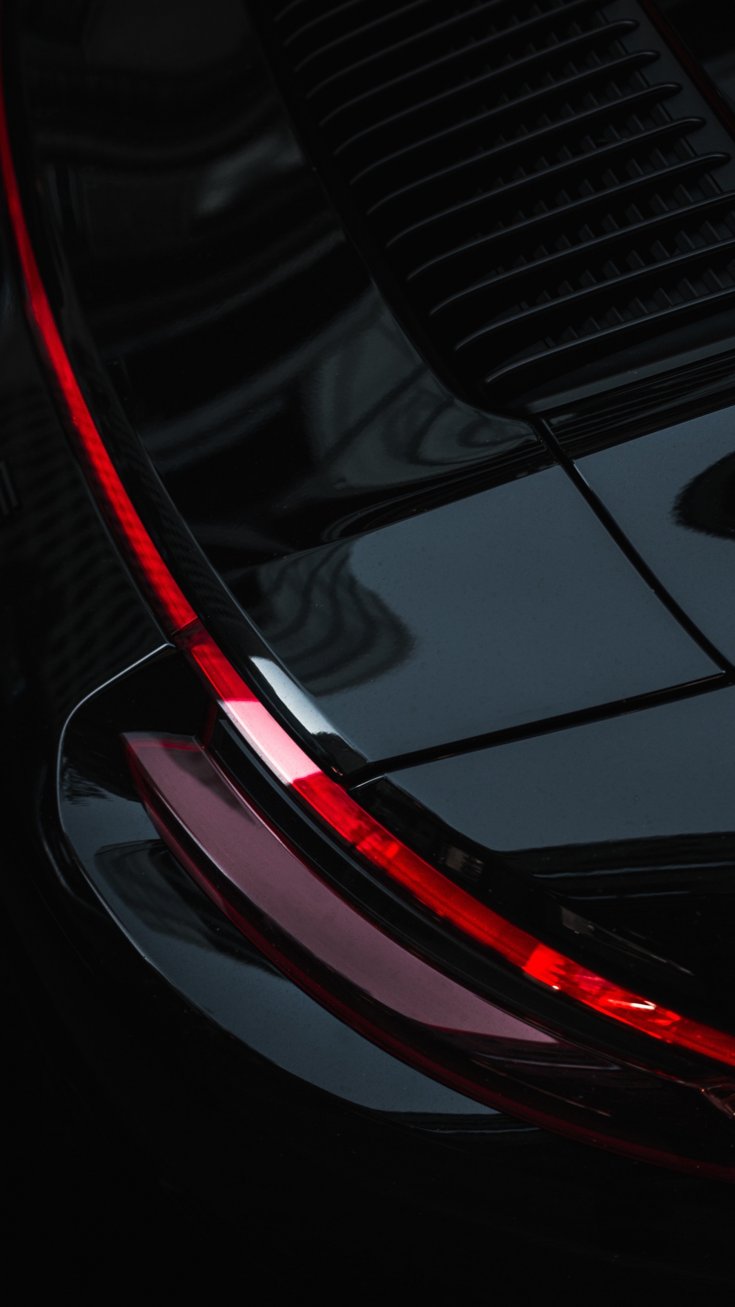 Обои черный, красный цвет, свет, линия, графика в разрешении 1440x2560