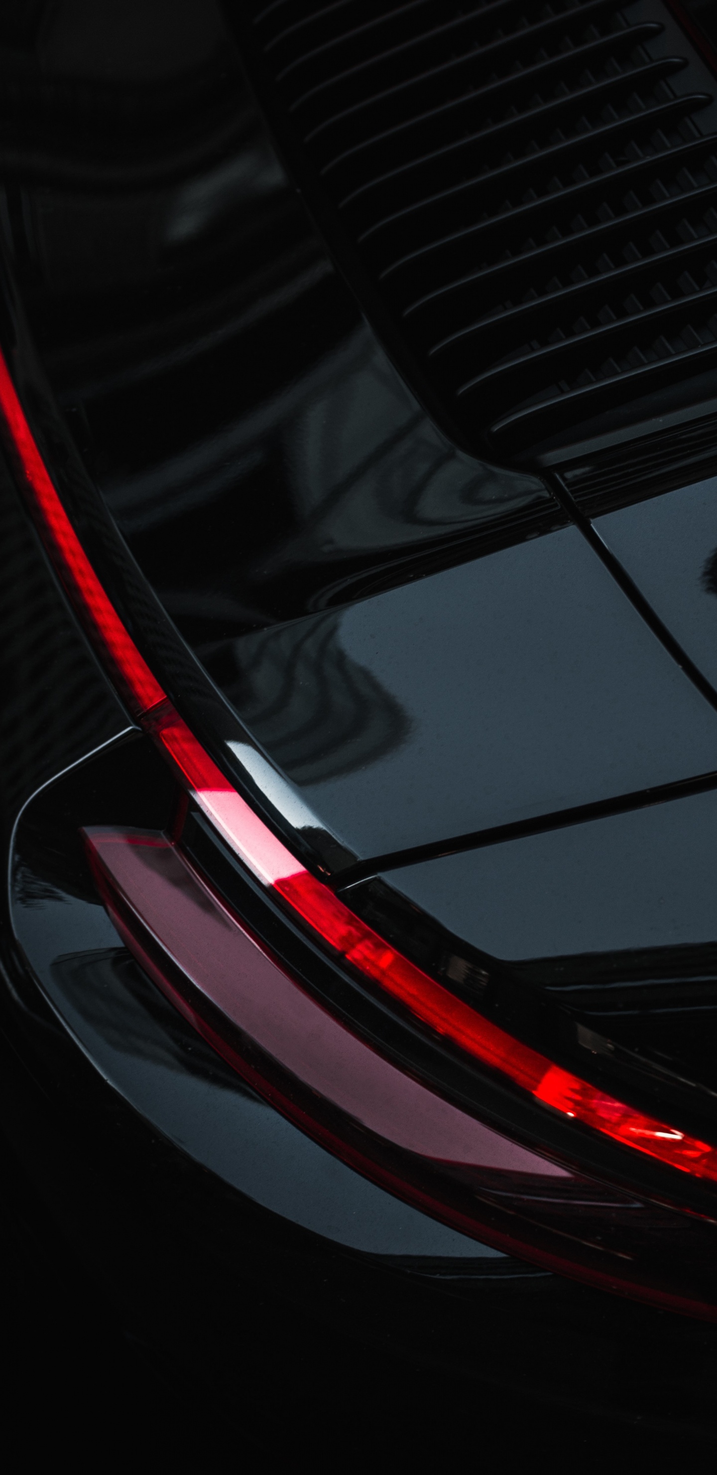 Обои черный, красный цвет, свет, линия, графика в разрешении 1440x2960