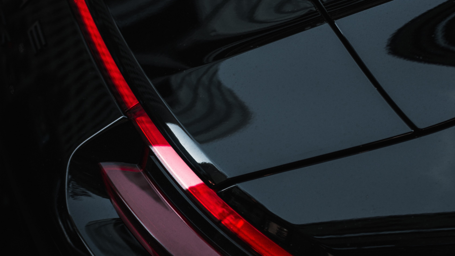 Обои черный, красный цвет, свет, линия, графика в разрешении 1920x1080