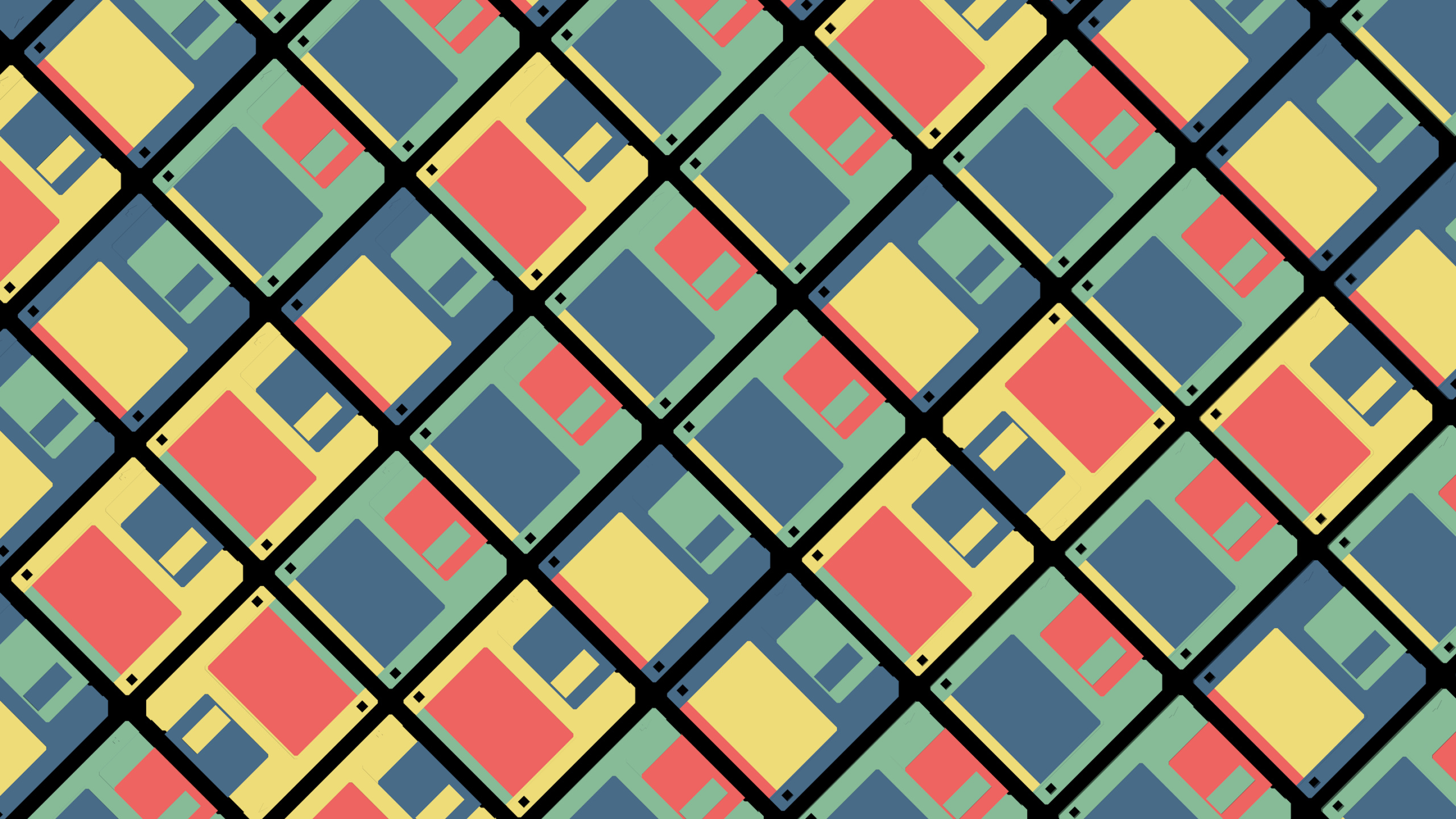 Обои дискета, красочность, прямоугольник, ткань, Апельсин в разрешении 2560x1440