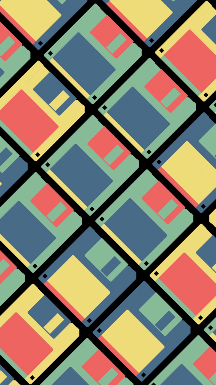 Обои дискета, красочность, прямоугольник, ткань, Апельсин в разрешении 720x1280