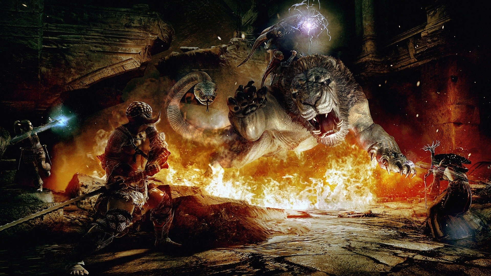 Обои дракон, компьютерная игра, игры, специальные эффекты, видеоэффекты в разрешении 1920x1080