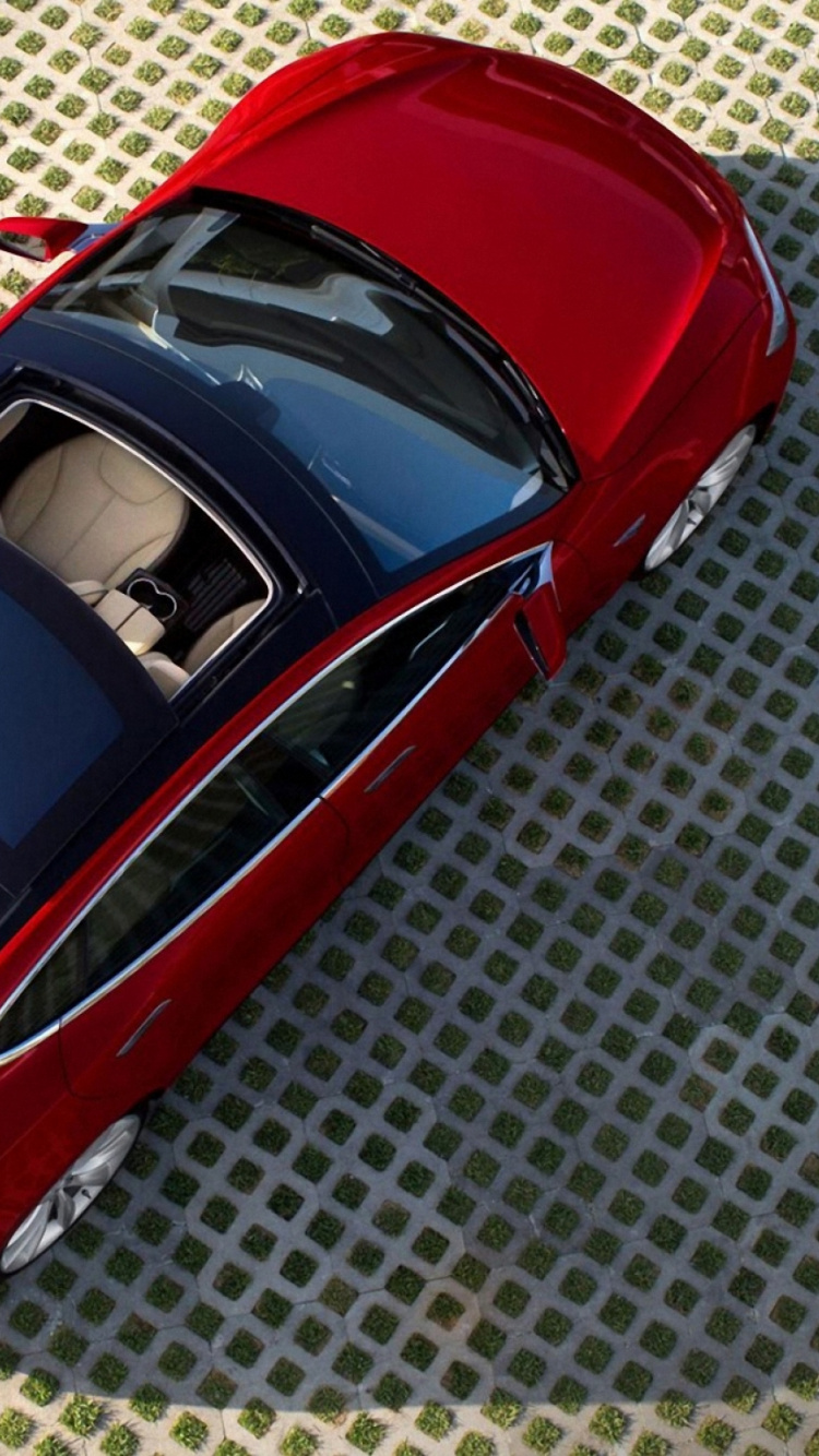 Обои Tesla Model 3, красный цвет, Тойота приус плагин гибрид, Tesla Model S, Tesla Roadster в разрешении 750x1334