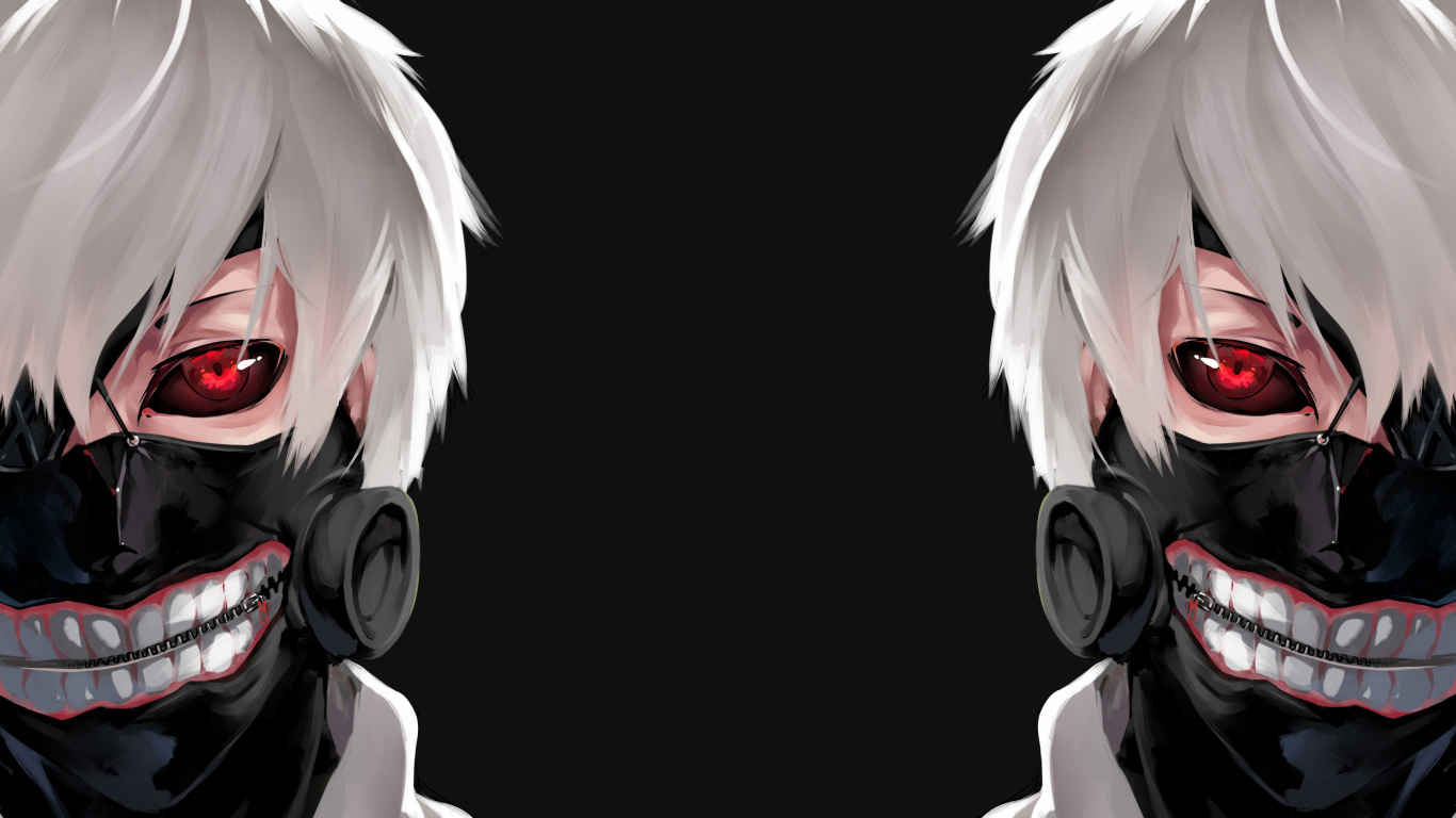 Обои Токио вурдалак, рот, сверхъестественное существо, черные волосы, мангака в разрешении 1366x768