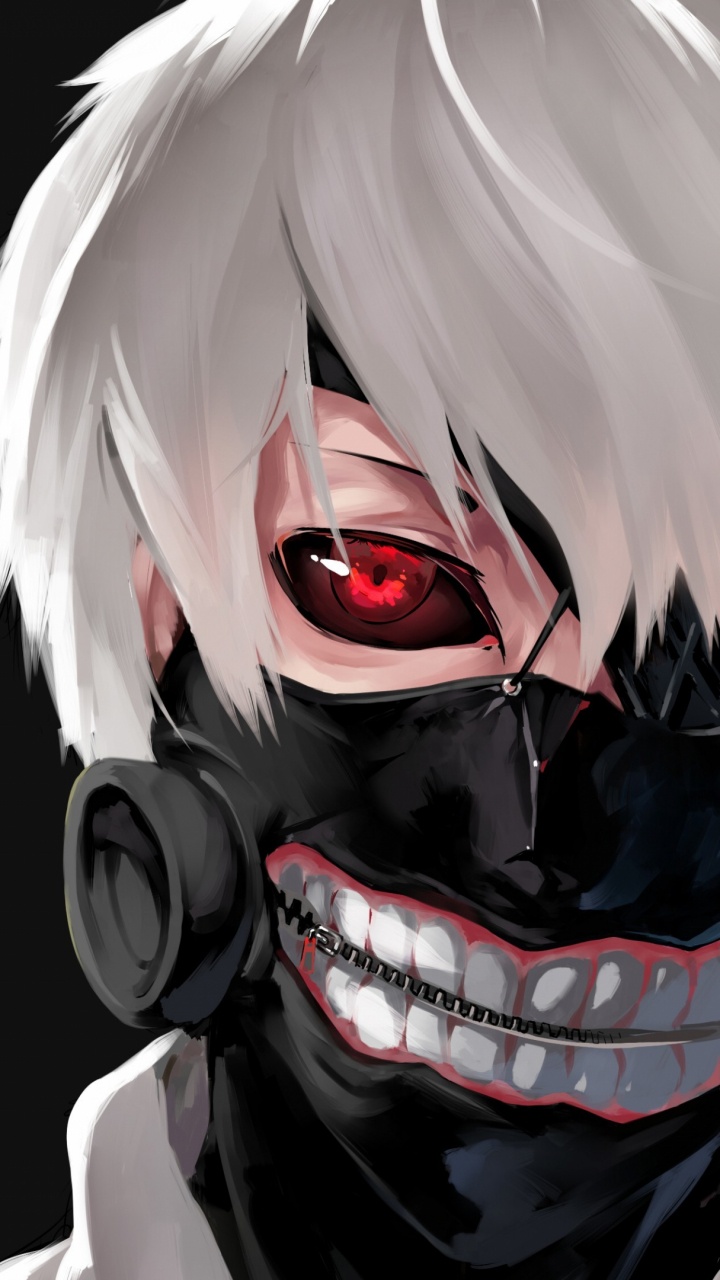 Обои Токио вурдалак, рот, сверхъестественное существо, черные волосы, мангака в разрешении 720x1280