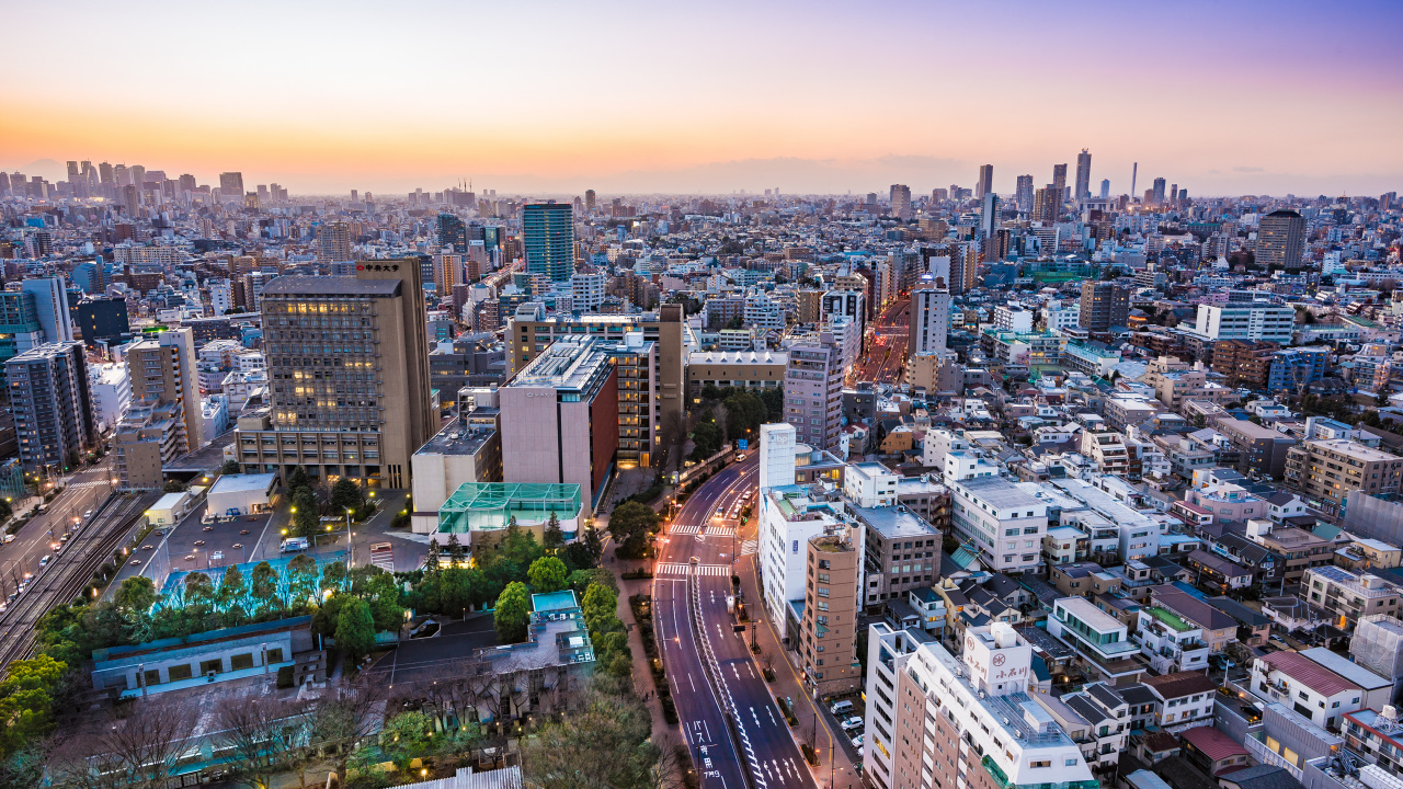 Обои город, городской пейзаж, городской район, метрополия, линия горизонта в разрешении 1280x720