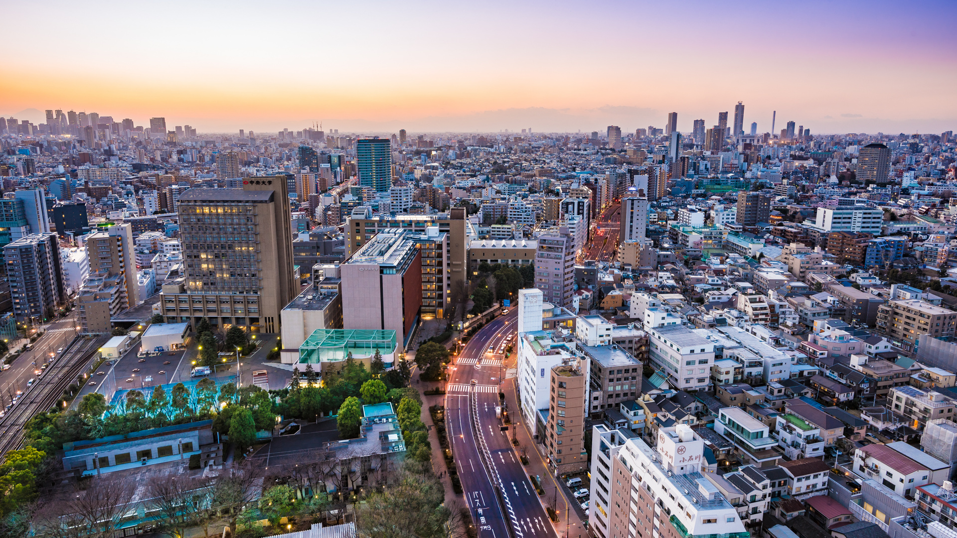 Обои город, городской пейзаж, городской район, метрополия, линия горизонта в разрешении 1920x1080