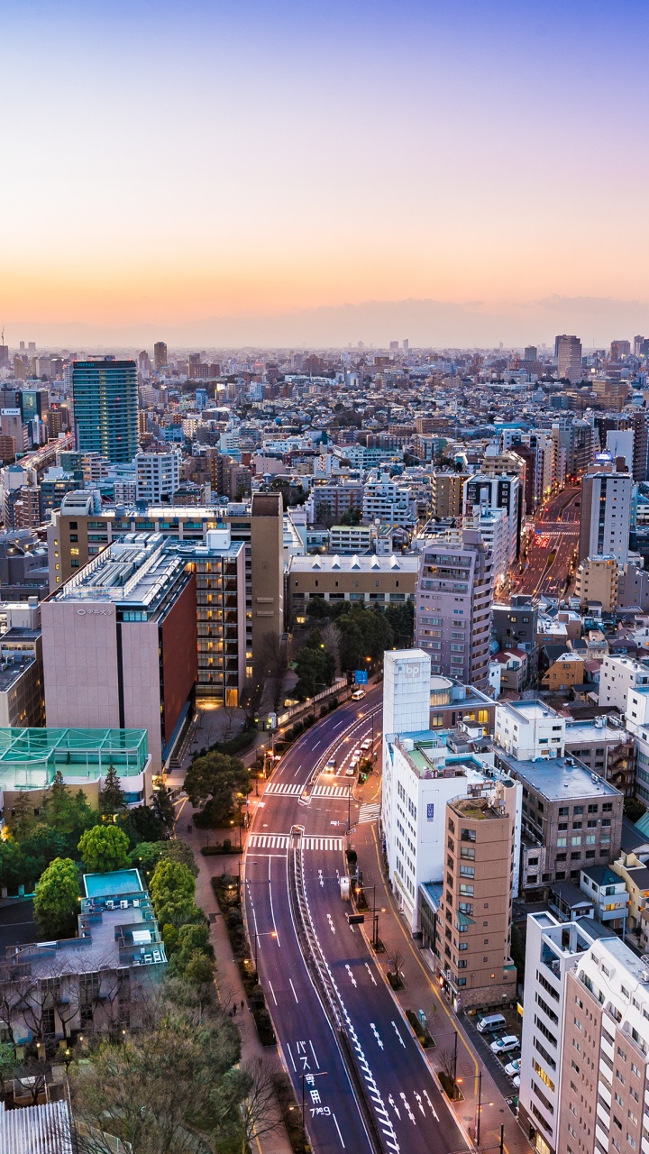 Обои город, городской пейзаж, городской район, метрополия, линия горизонта в разрешении 720x1280