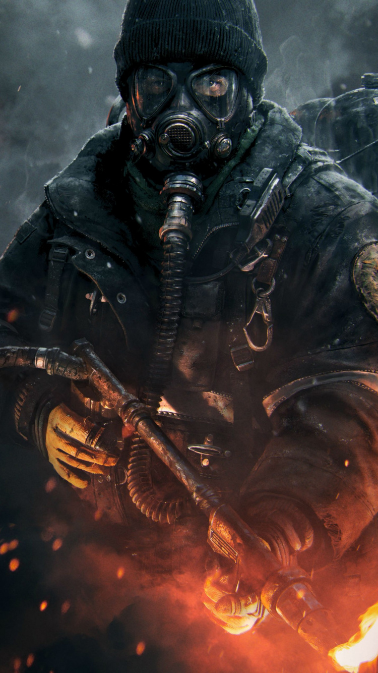 Обои ubisoft, xbox one, дым, демон, кино в разрешении 750x1334