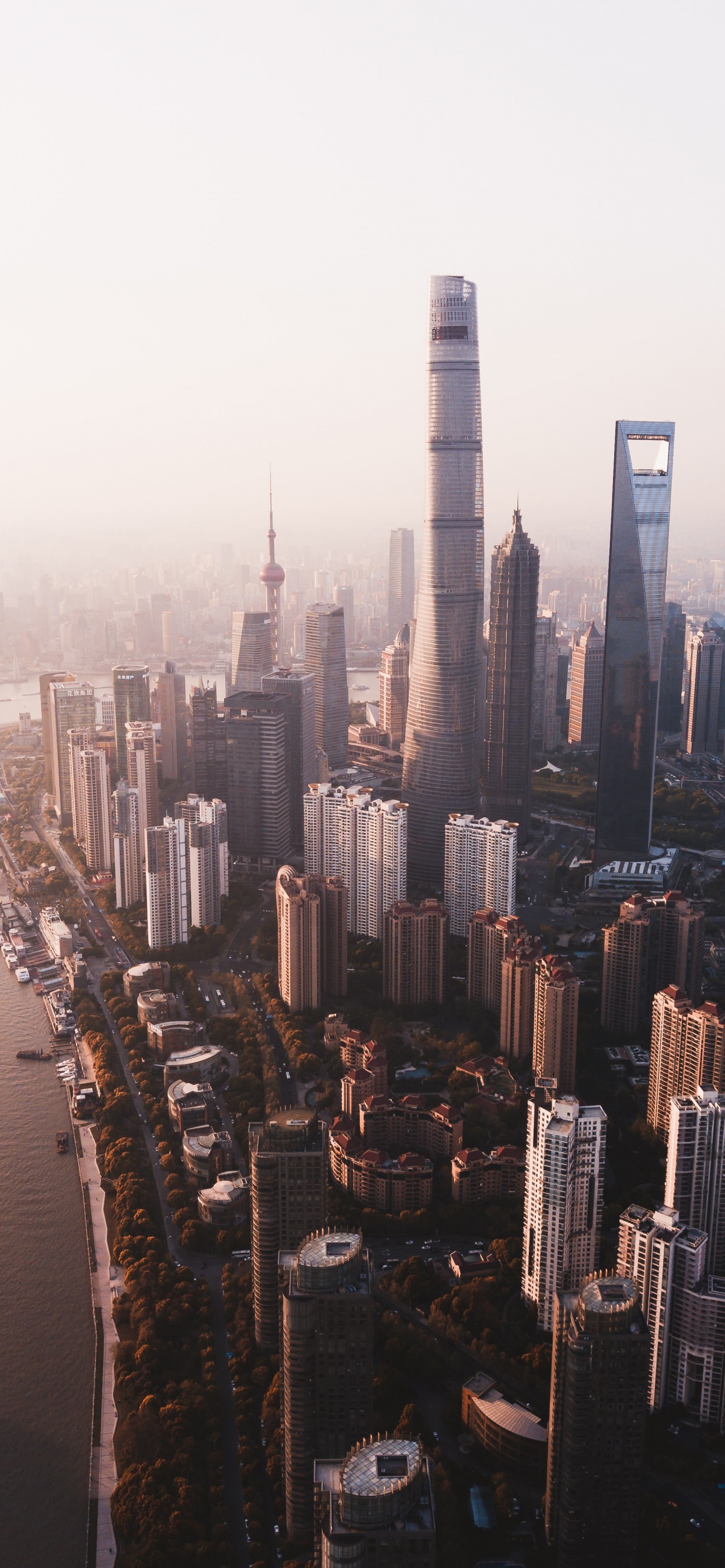 Обои городской пейзаж, городской район, город, метрополия, небоскреб в разрешении 1242x2688