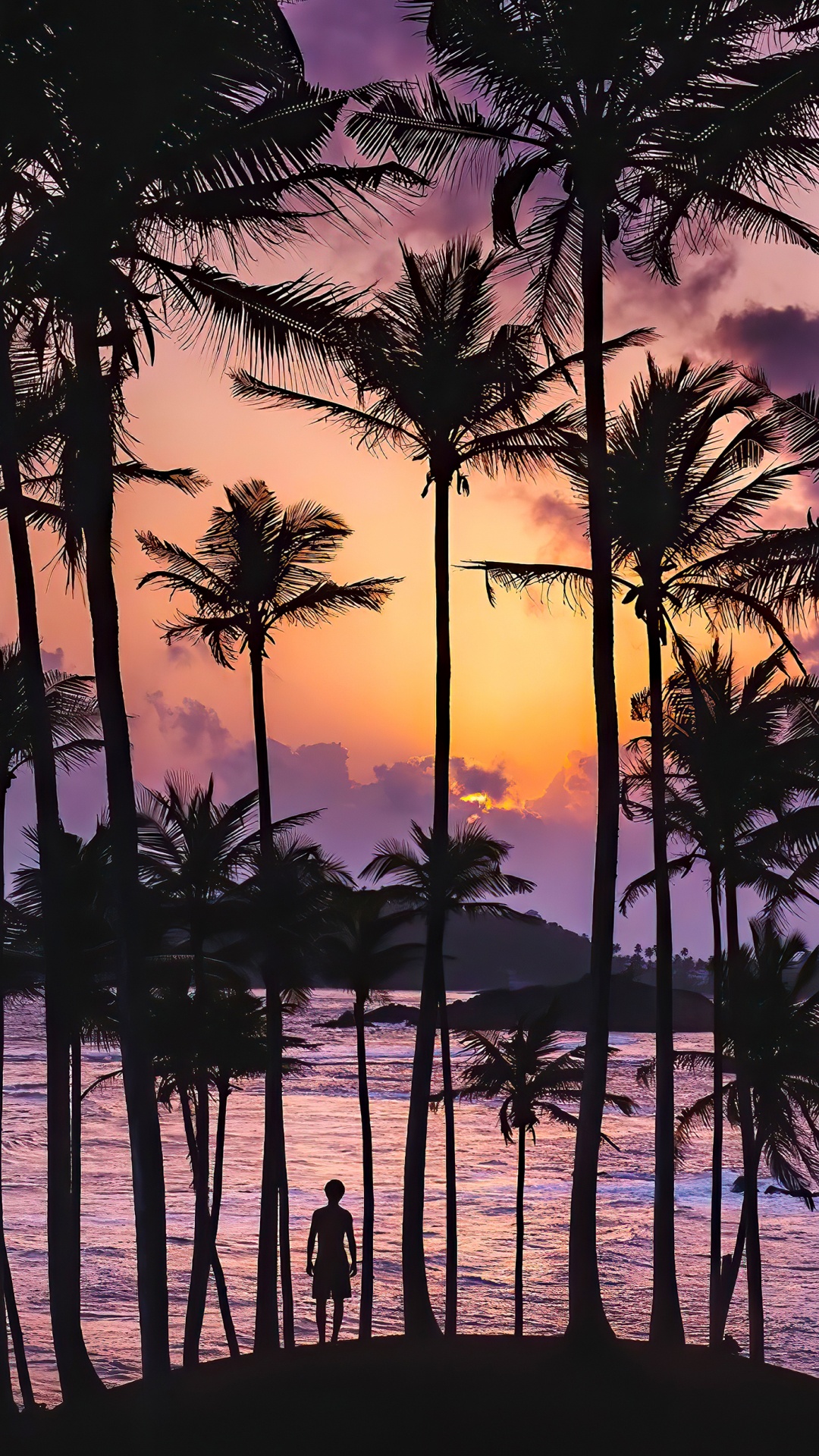 Обои послесвечение, вода, свет, дерево, растение в разрешении 1080x1920