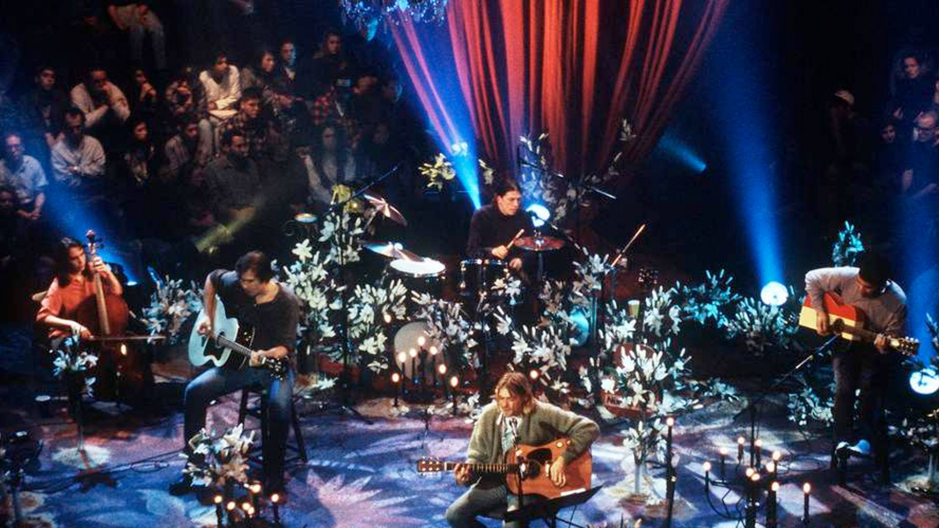 Обои нирвана, акустическая музыка, Представление, развлечение, этап в разрешении 1920x1080