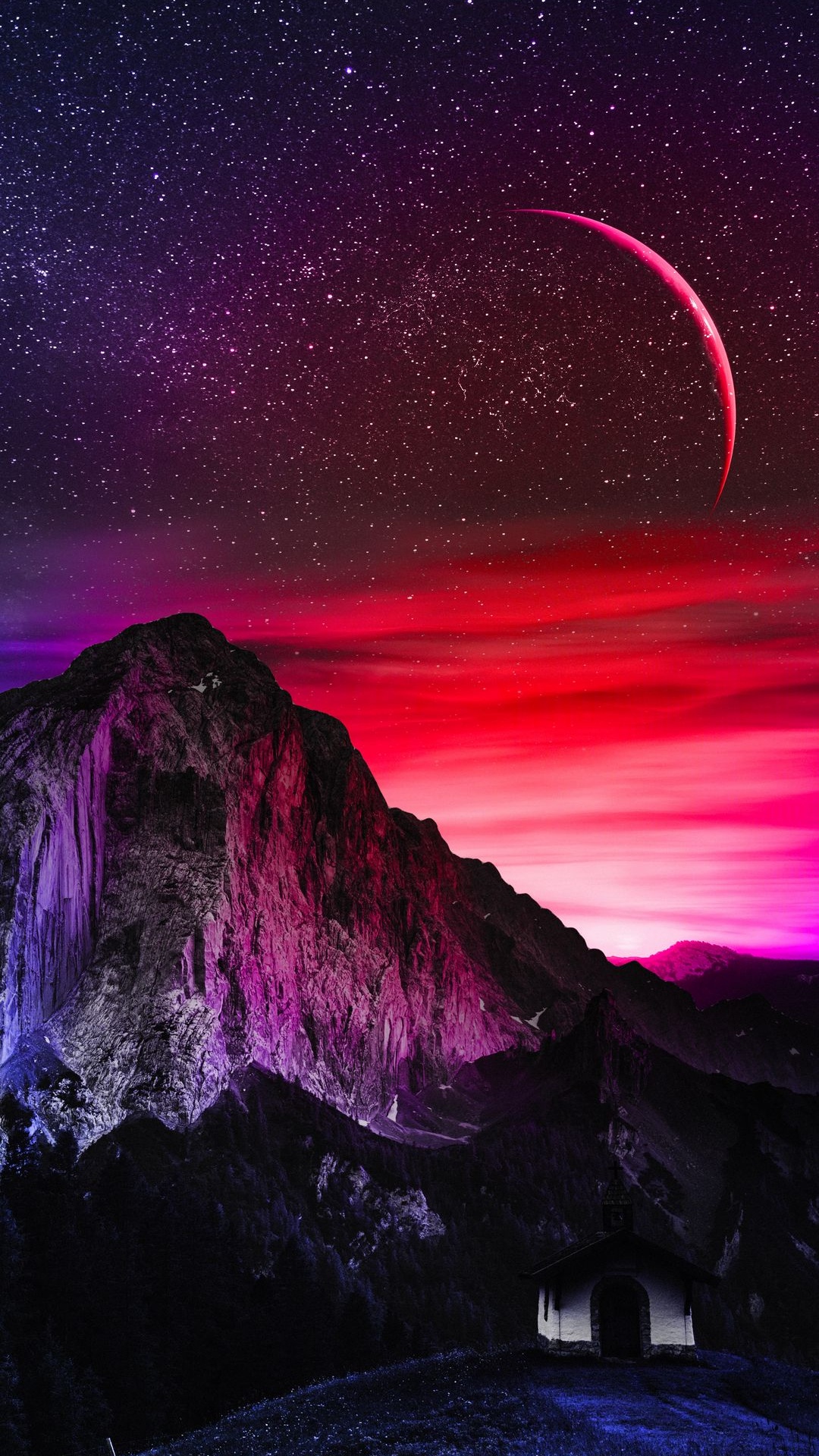 Обои природа, атмосфера, экорегион, луна, природный ландшафт в разрешении 1080x1920