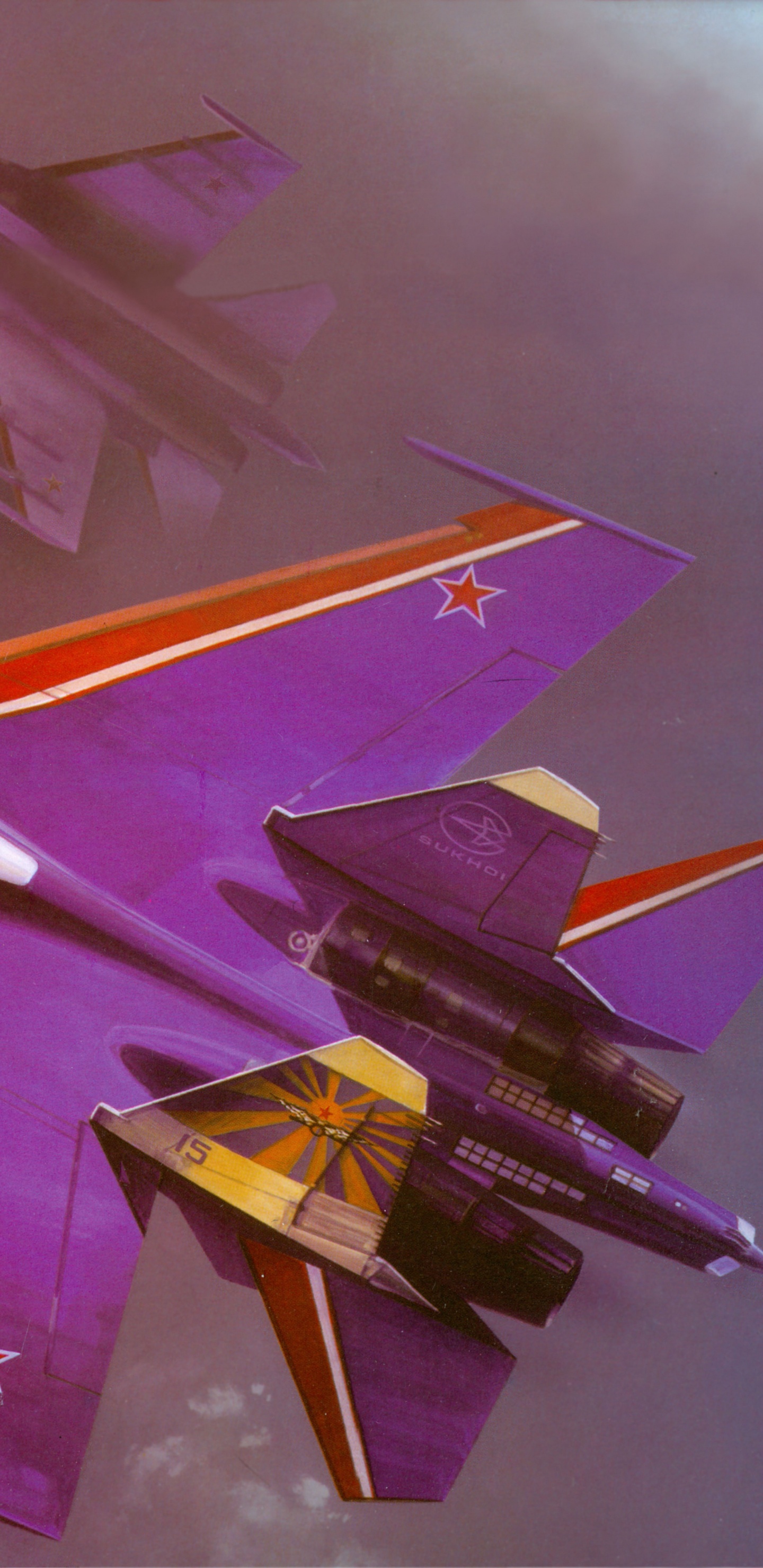 Обои сухой, самолеты, Русские Витязи, самолет, крыло в разрешении 1440x2960