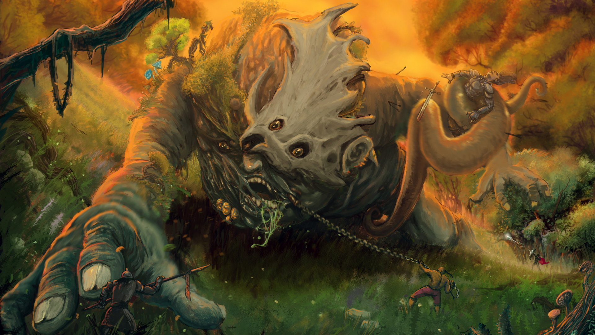 Обои фантастическое искусство, мифология, дракон, мифическое существо, вымирание в разрешении 1920x1080