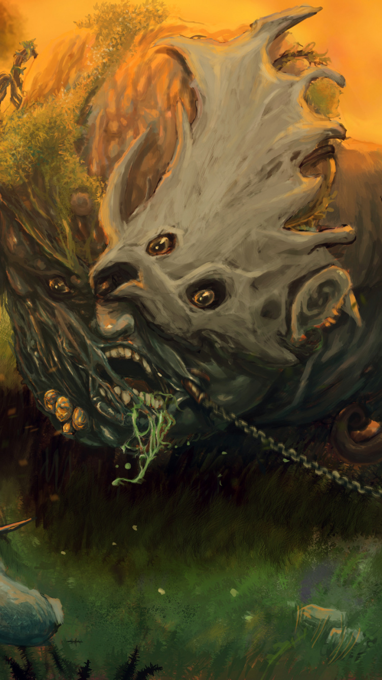 Обои фантастическое искусство, мифология, дракон, мифическое существо, вымирание в разрешении 750x1334