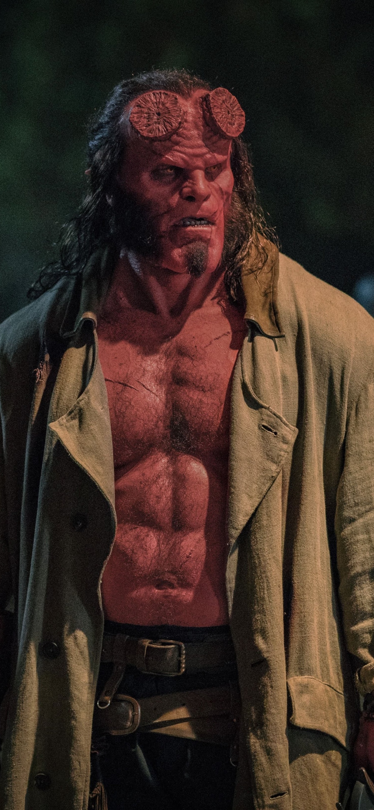 Обои Хеллбой 2019, хеллбой, Нил Маршалл, Хеллбой II Золотая армия, человек в разрешении 1242x2688