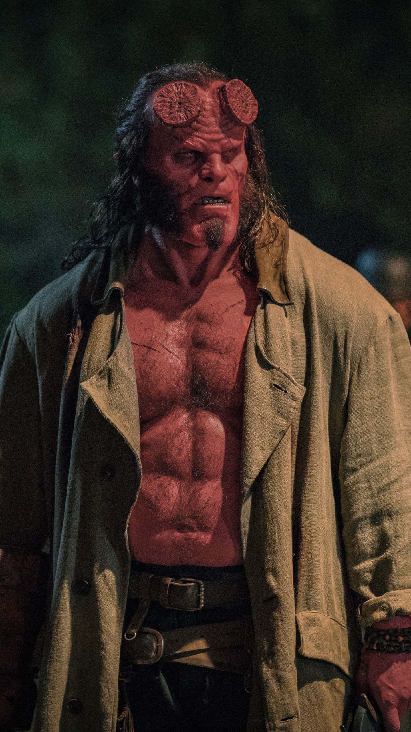 Обои Хеллбой 2019, хеллбой, Нил Маршалл, Хеллбой II Золотая армия, человек в разрешении 1440x2560