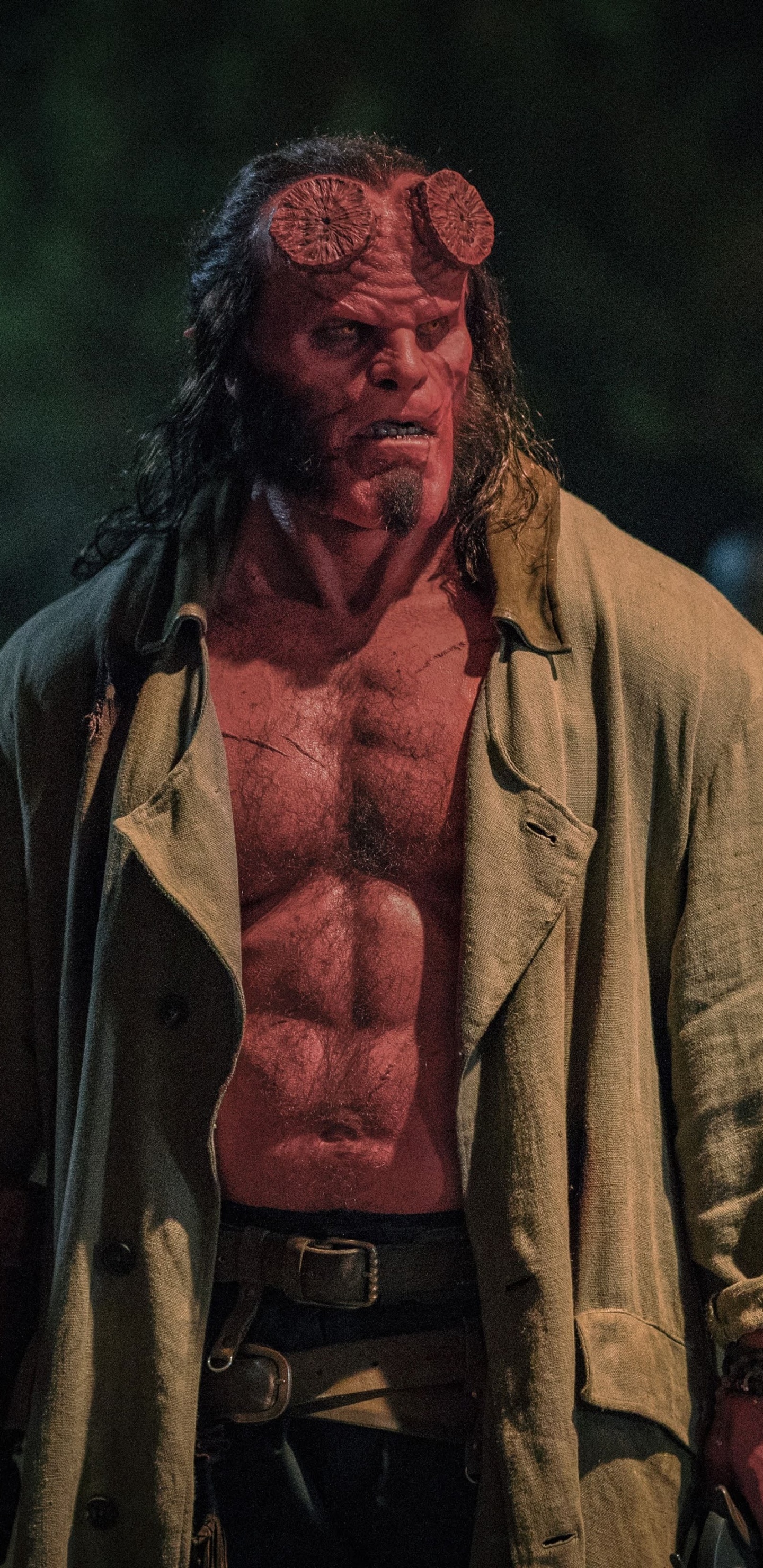 Обои Хеллбой 2019, хеллбой, Нил Маршалл, Хеллбой II Золотая армия, человек в разрешении 1440x2960