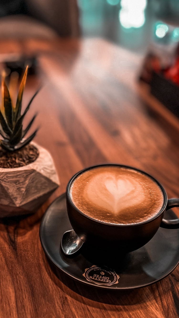 Обои капучино, пища, экспресс, Flat White, купе в разрешении 750x1334