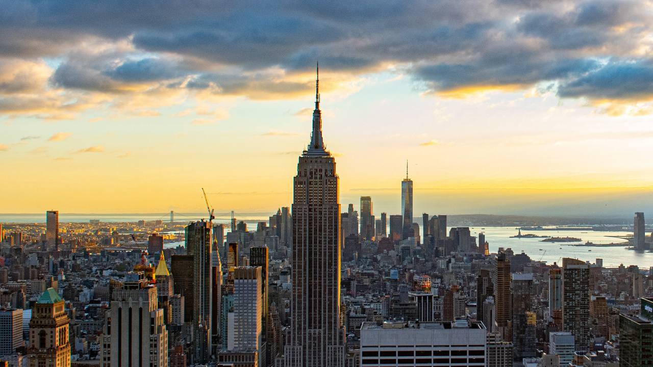 Обои смотровая площадка, городской район, линия горизонта, 432 Парк-Авеню ОСМД, населенный пункт в разрешении 1280x720