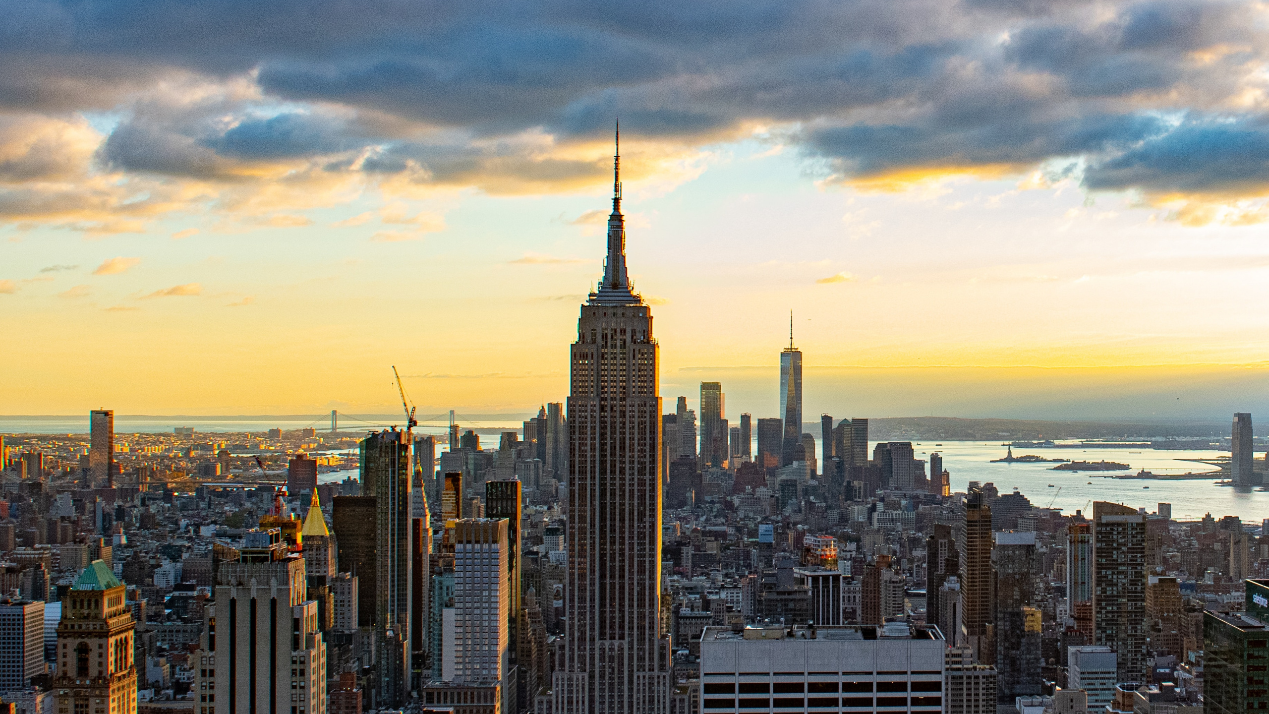 Обои смотровая площадка, городской район, линия горизонта, 432 Парк-Авеню ОСМД, населенный пункт в разрешении 2560x1440