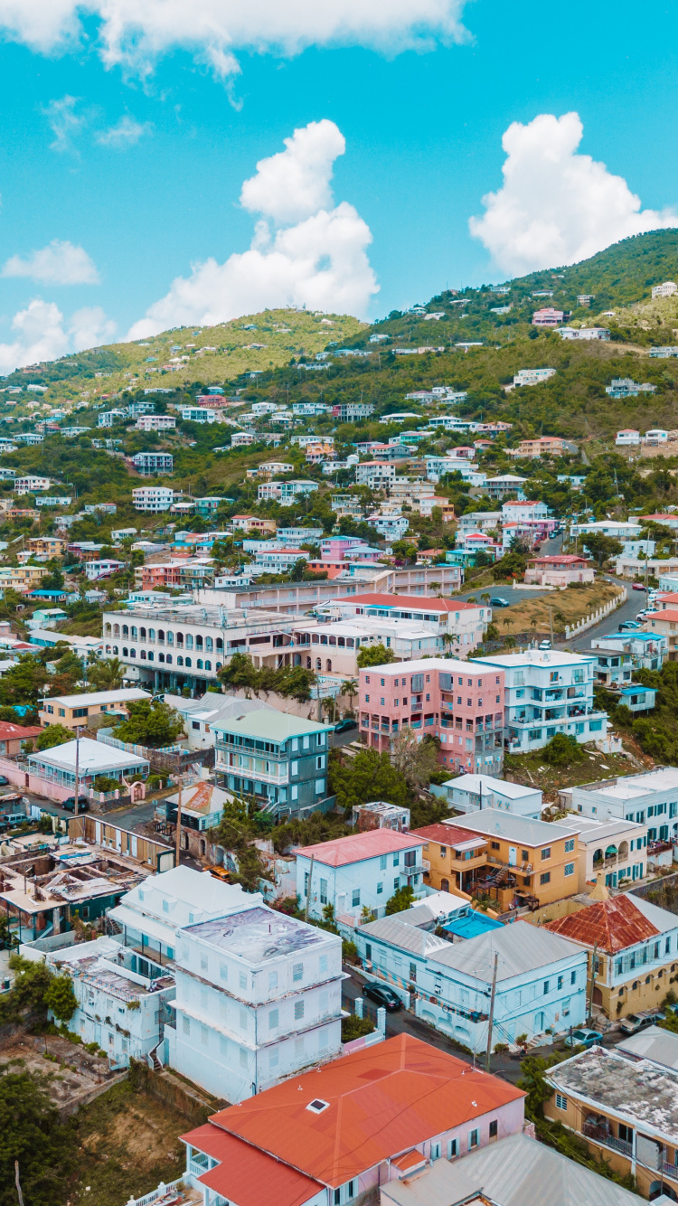 Обои Шарлотта-амалия, жилой район, городок, горная деревня, населенный пункт в разрешении 750x1334