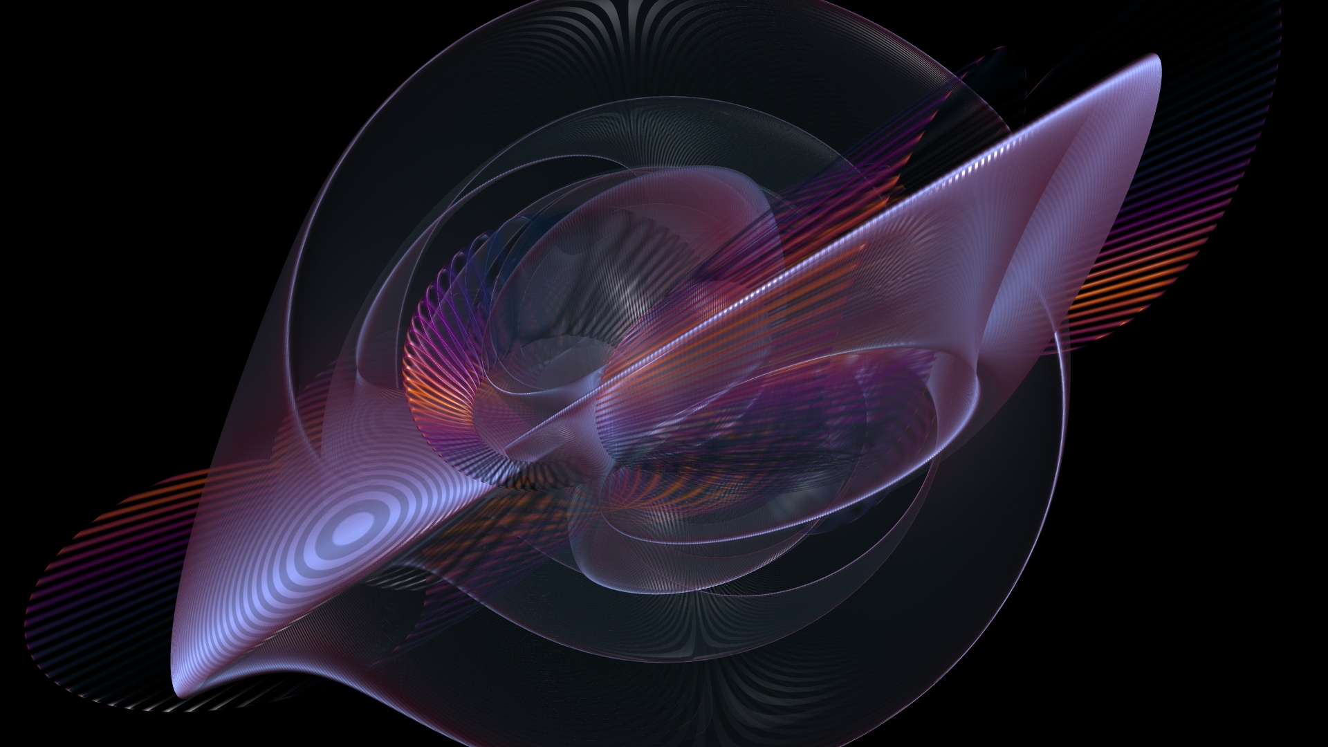 Обои фрактальное искусство, пурпур, круг, линия, свет в разрешении 1920x1080