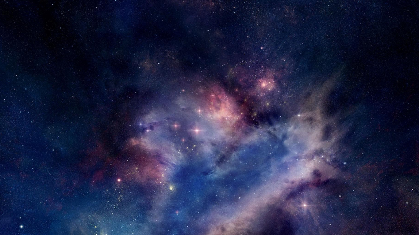 Обои туманность, Галактика, атмосфера, космическое пространство, астрономический объект в разрешении 1366x768