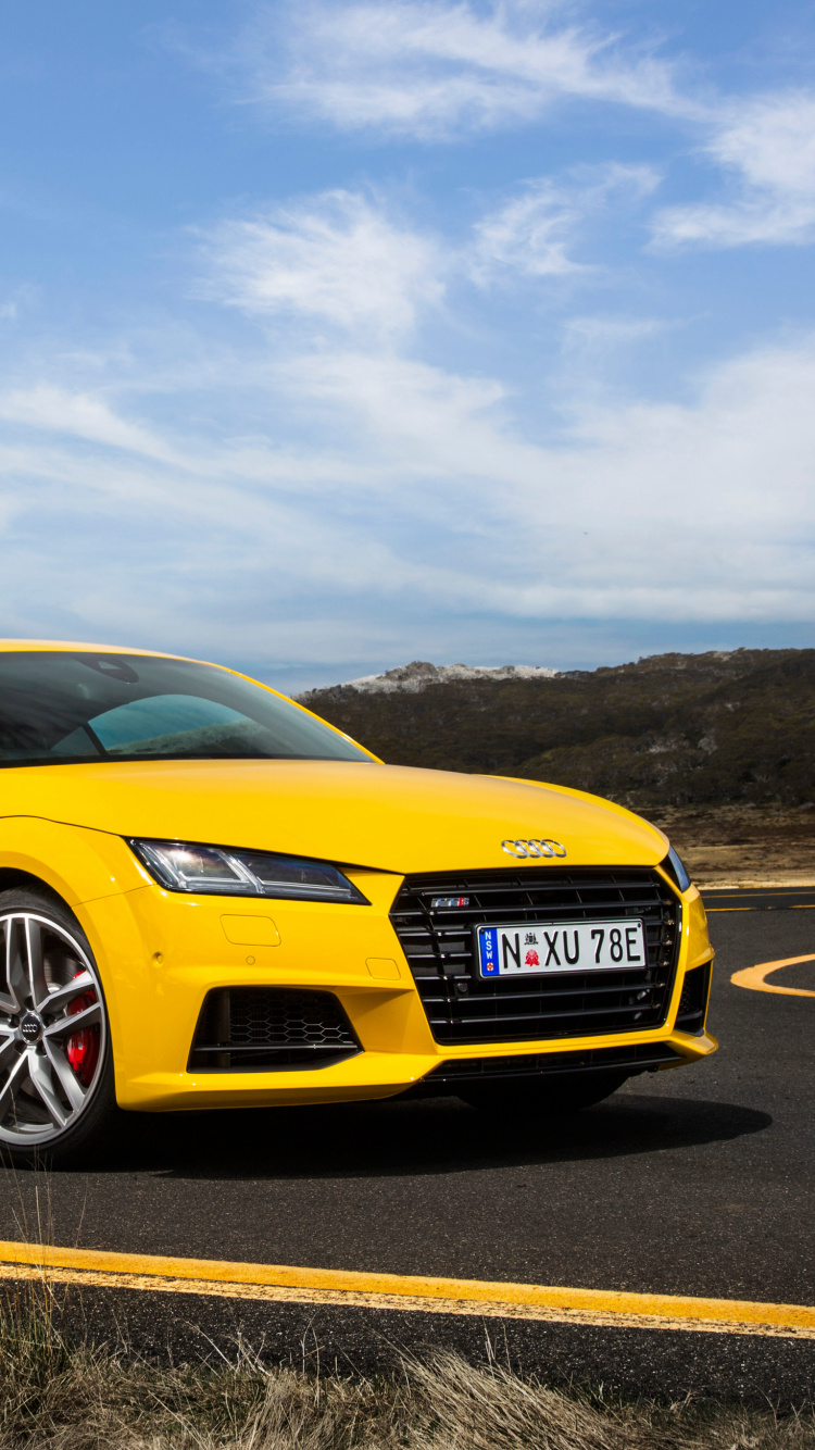 Обои авто, Audi Coupe GT, спорткар, audi, желтый в разрешении 750x1334