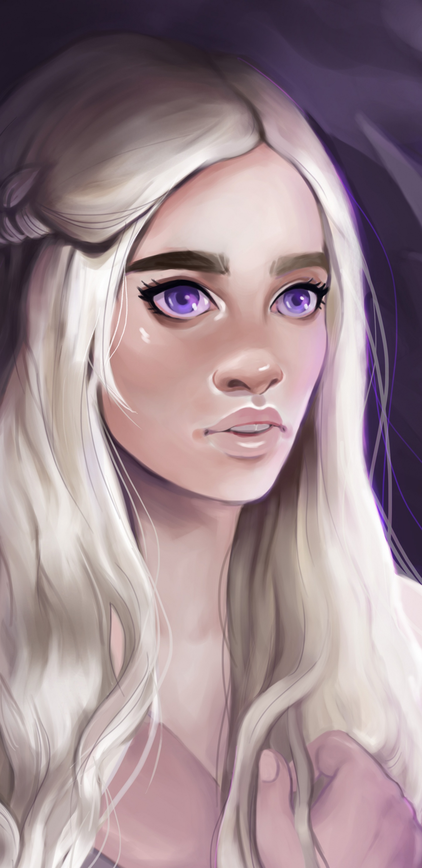 Обои дейенерис таргариен, Игра престолов, Джон Сноу, Эмилия Кларк, арт в разрешении 1440x2960