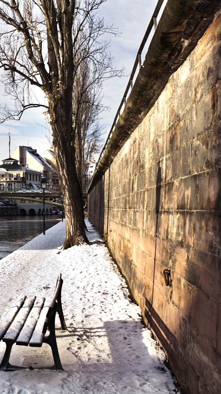 Обои вода, водный путь, канал, городок, реки в разрешении 750x1334