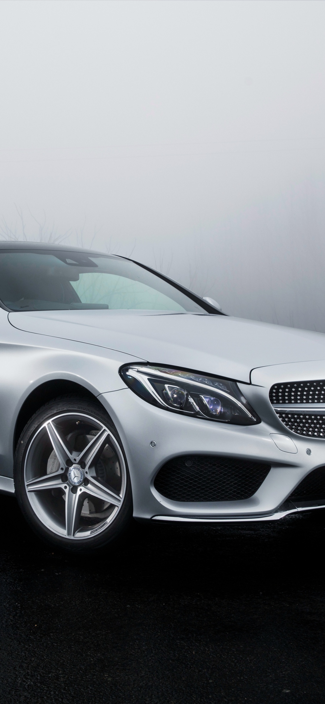 Обои авто, 2016 Мерседес-Бенц С-Класс, кузов купе, Литые диски, личный роскошный автомобиль в разрешении 1125x2436