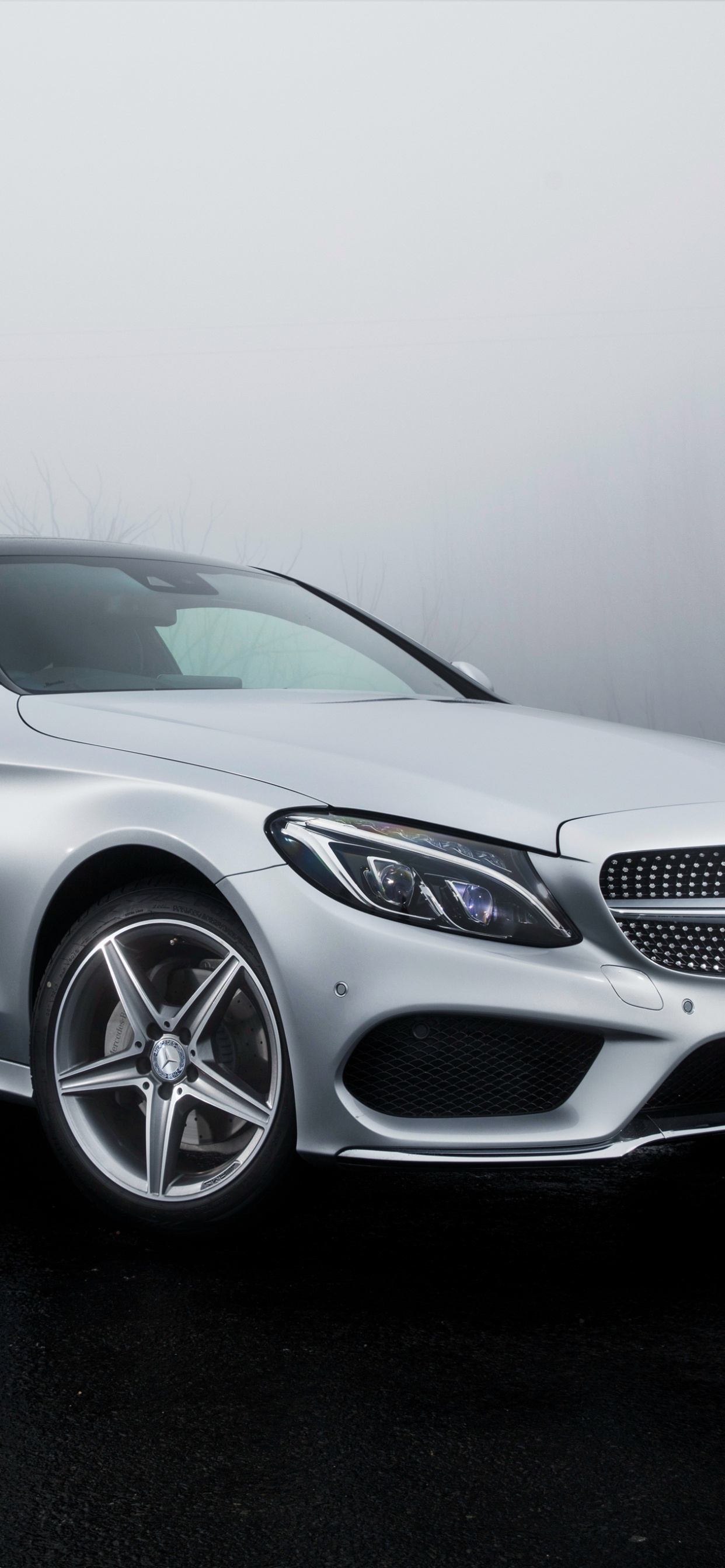 Обои авто, 2016 Мерседес-Бенц С-Класс, кузов купе, Литые диски, личный роскошный автомобиль в разрешении 1242x2688