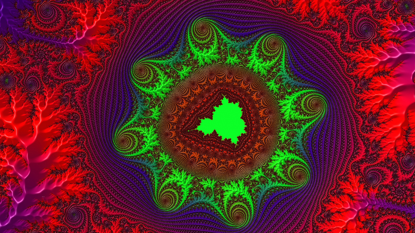 Обои фрактал, узор, фрактальное искусство, симметрия, фигура в разрешении 1366x768